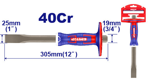 Cold chisel flat emtop eccl251902-19x305mm