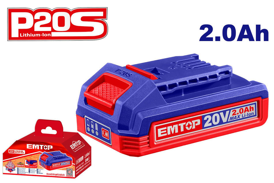 Lithium-ion battery pack emtop ebpk20011 2.0ah