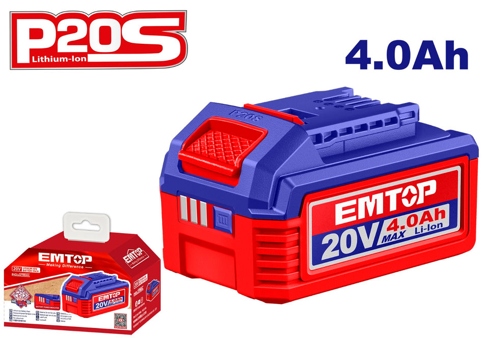 Lithium-ion battery pack emtop ebpk20021 4.0ah