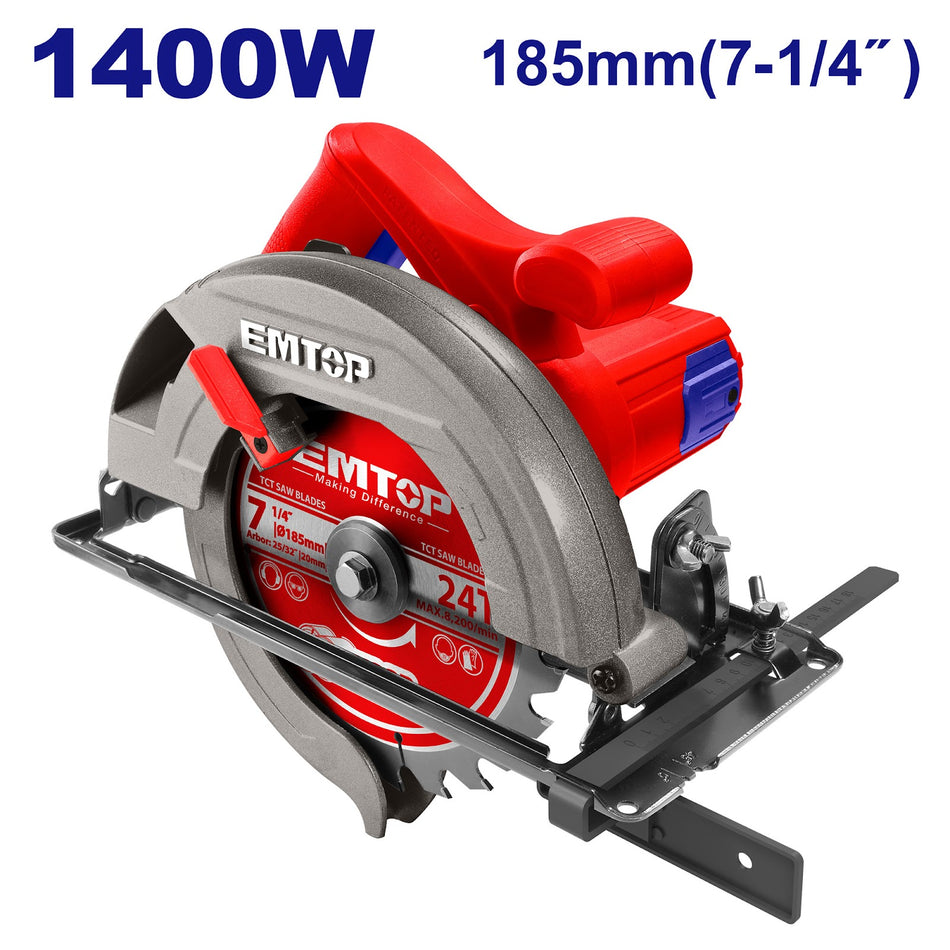 Circular saw machine emtop ecsw1852 1400w 7 1/4