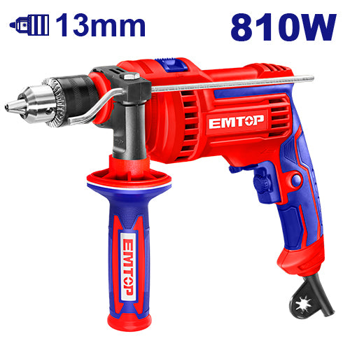 Impact drill machine emtop emdl0811 13mm 810w