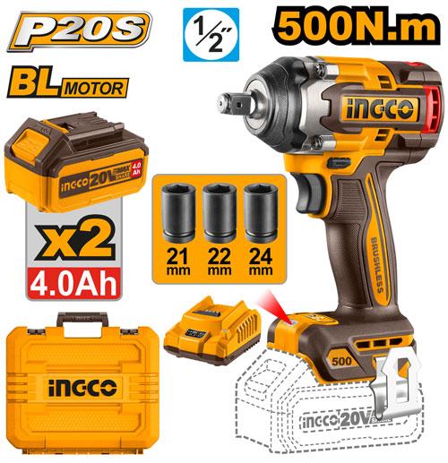 Cordless impact wrench ingco ciwl12050(20v) 1/2
