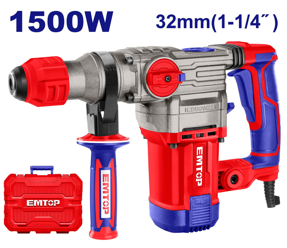Rotary hammer machine emtop erhrp1503 1500w 32mm